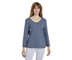TOM TAILOR 1022681 Maglietta a Maniche Lunghe, Blue Navy 25347-Statuetta di Popcorn, XXXL Donna