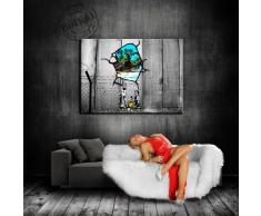 'Graffiti Street Art "Banksy tela 100 x 70 cm/tela montata su telaio/stampe artistiche, Nr. 3920 tela foto, immagini, Poster, dipinto, Pop Art decorazione Arte immagini da parete
