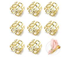 Monsully 8 Pezzi Anelli Portatovaglioli Dorati, Anelli portatovaglioli Metallo Conciso Portatovaglioli ad Anello per Matrimoni, Hotel, Tavoli, Decorazionei, Feste (4 × 3 cm)