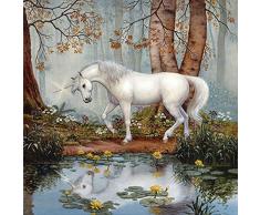 Giocattolo per Bambini Cavallo Foresta Animale Fai da Te Pittura Digitale Stampa Digitale Murale Moderno Pittura su Tela Decorazione Regalo di Natale