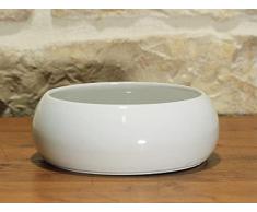 Pollice Verde Vaso Ciotola per Piante e Bonsai in Ceramica Bianco diam. cm. 20