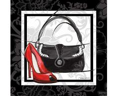 ART-PRINT-on-matte-paper-220gr- Borsa e Scarpa II Gorham Gregory - Moda quadrato Immagine rosso nero bianco grigio moda natura morta ancora Fine art Stampa 15_X_15_in