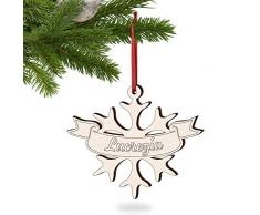 5 PZ di decorazioni natalizie personalizzate con 5 nomi o parole a tua scelta ideali come palline natalizie particolari, regali di natale personalizzati o segnaposto natalizio in legno - I MAESTRI