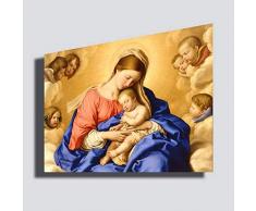 Quadro SACRA FAMIGLIA gesù madonna - RIPRODUZIONE STAMPA SU TELA Quadri Moderni Moderno Arte Astratto Cucina Soggiorno Camera da letto printerland.it (70x100 cm)