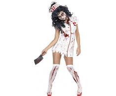 SMIFFYS Costume da infermiera zombie, 3 pezzi - Costume da donna per Halloween o altre feste in maschera - L