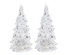 SODIAL (R) 2x Cambiare colore LED di cristallo artificiale Decorazione albero di Natale NATALE Night Light