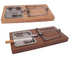 Posacenere a forma di Trappola per topi - in legno