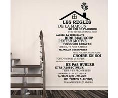 Wallflexi Adesivi murali Regole della casa 2 â French Porta Parete murale Rimovibile Autoadesivo Decalcomanie Arte Soggiorno Ufficio mobili Cucina arredo Ristorante Bar Cafe Hotel Home Decoration