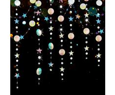 Ghirlanda Carta Puntini, RosyFate 4M Ghirlanda Stella, Decorazione di Carta Ghirlanda Colorata, per Matrimonio Compleanno Natale Festival Festa