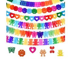 6 Pezzi Ghirlanda di Carta Colorato, 3m Ghirlande di Carta Multicolore, Ghirlanda Carta Decorazione per Festa di Compleanno, Festoni di Carta Carta Colorato Appendere per Carnevale, Matrimonio, Laurea