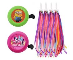 Campanello Bicicletta Tomicy 6pcs Filanti Bicicletta Bambini Campanello Bici accessori per bicicletta ragazz Bici Manubrio Stelle Filanti Streamers set di accessori