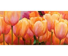 Feeling at home Stampa-su-Tela-INCORNICIATA-Villa-Luca-Cm_93_X_190-estate-Tulipani-estate-Tulipani-Quadro-su-tela-con-cornice-a-cassetta-americana-Canvas-incorniciato-allAmericana