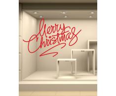 NT0199 Adesivi Murali - Merry Christmas 03 - Vetrofanie natalizie - 60x60 cm - oro - Decorazioni vetrine per Natale, stickers, adesivi