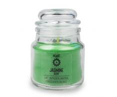 MYGA RY1298 Candela Profumata Chakra Cuore con Profumo di Gelsomino - Cera Soia - Amore, Compassione, Universale, Coscienza ed Equilibrio - Verde