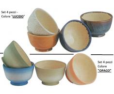 Vaso in Ceramica Ciotolina (SET 4 PEZZI) / Colore "LUCIDO" oppure "OPACO" (Specificare nel messaggio la scelta!) - (Cm.15 diam. x 9,5 h.)