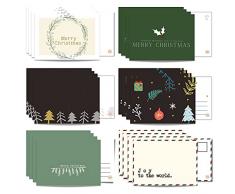 BLATT PAPIER® 24 x biglietti di Natale (opaco) – Made in Germany – Set di biglietti di Natale con rivestimento morbido sul davanti – Set di cartoline natalizie – ideale da scrivere