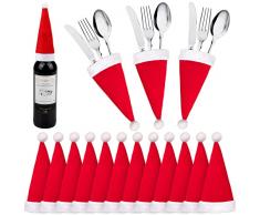 HUHUDAY Porta Posate Natalizie, Porta Borse da Tavolo, Porta Posate da Tavola per Natale, Segnaposto Natale, Portaposate di Natale 12 Pezzi, Porta Posate da Tavola, Portaposate, Addobbi X La Tavola