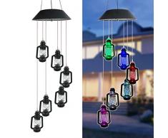 RAPLANC Outdoor Solar Bottle Kerosene Campanella a Vento Luci Regali di Natale Decorazione da Giardino