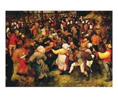 Quadri su Tela Poster Arte Ballo nuziale di Pieter Bruegel il Vecchio Painting Quadro su Tela Stampa Rinascimento settentrionale Decorazione Parete Decorazioni da Muro55x77cm 22x30Senza cornice