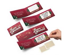 KAÏDENSÏ Biglietti Auguri Natale Gratta e Vinci - 10 Bigliettini Grattabili Natalizi Originali - Biglietto Grattabile Natalizio Originale