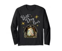 Presepe di Natale Gesù miglior giorno mai mangiatoia Maglia a Manica