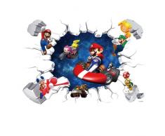 NvWang Adesivo Murale Mario Decorazioni da Parete Super Mario Adesivi Murali Mario Bros Decorazioni Murali Mario Adesivi da Parete Adatto per Camera da Letto, Soggiorno, Murale, Arte