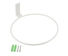 PATIKIL 8 Fiore Vaso Supporto, o-Ring Parete Montato Pianta Supporto Cremagliera per Casa Interno Esterno, Bianco