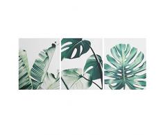 Stampa su tela su tela, 3 pezzi/set 40x50 cm Stampa su foglie verdi, Pittura botanica per pareti, Pittura su tela in stile mordern Immagine decorativa per la decorazione dellufficio domestico (senza