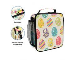 Colorate uova di Pasqua, borsa termica per il pranzo, quadrata, portatile, grande capacità, da viaggio, picnic, scuola, borsa termica per bambini, ragazzi, ragazzi e adolescenti