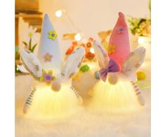 Piccoli Gnomi Pasquali, Gnomi Pasqua Con Led, Decorazioni Pasqua Per La Casa Tavola, Addobbi Coniglio Con Uovo Di Pasqua, Svedese Scandinavi Gnomo Peluche, Gnomi Natalizi Luminosi, Pasqua Regali (A)