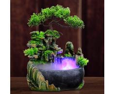 VIFERR Umidificatore per la Decorazione della Casa, Fontana a Cascata da Tavolo con Cambia Colore con Illuminazione a LED Zen Meditation Waterfall