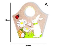 Class-Z Decorazioni pasquali, Sacchetto di immagazzinaggio Portatile Bunny Easter Egg, Borsa in Stoffa Stile Nordico