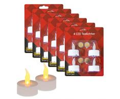 Idena 10124218 - Set di candele a LED, 24 pezzi, candele elettriche con luce tremolante, batterie incluse, decorazione per matrimonio, festa, Natale, Pasqua, come luce datmosfera