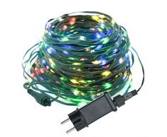 Wweixun2020 Catena di luci natalizie colorate 60 m 600 LED 8 modalità di luce, filo di rame puro, IP44 impermeabile per esterni e interni, catena luminosa per giardino, feste, Natale, Halloween