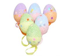 Amosfun 6pcs Che appendono Le Uova di Pasqua Decorative Che appendono Le Uova di Pasqua per Le Decorazioni DIY di Pasqua dei Mestieri