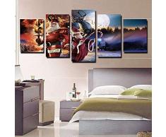 Quadri Stampe Art Picture Poster No Framed HD Cinque Babbo Natale Magic Computer Printing Pittura Decorativa a Olio 25 * 35Cm (2Pcs) 25 * 45Cm (2Pcs) 25 * 55Cm (1Pcs) B