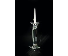 Chinelli Black out Candelabro a Base Quadra Grande, Cristallo, Neutro, 12x12x40 cm