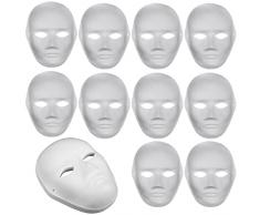 IYUNGO Maschere Carnevale da Colorare, Maschere Maschera di Carta Bianca Fai da te in Cartone da Colorare, Maschere di Carta Verniciabili per Carnevale, Halloween (18 x 22 cm)