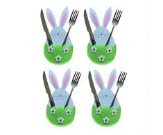 Portaposate pasquali, borsa portaposate coniglietto pasquale Organizzatori di utensili da cucina e posate, tasche portaposate pasquali Borsa porta posate forchetta cucchiaio forniture per feste