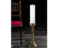 Candeliere chiesa portacandela 47cm ottone stile antico