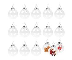 O-Kinee Palle di Natale Trasparenti,16 pcs Palle di Natale Palline Riempibili,Decorazione Natalizia Albero Natale,Decorazione Albero di Natale,per la Festa Compleanno Decorazioni di Nozze