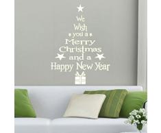 Malloom® Stickers Murali Frasi Natale PVC Vetrofanie Display Rimovibile Adesivi Murali Finestra Decorazione Vetrina Wallpaper