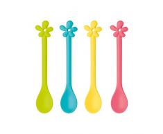 Koziol Happy gelateria degli A-Pril cucchiaio, Set di 4, uova di Pasqua a cucchiaio, zenzero giallo/corallo/senape verde/turchese, L 16,8 cm, 3290099