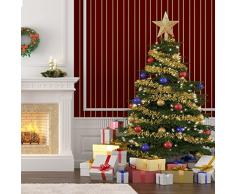 Coaster, puntale per albero di Natale a forma di stella, colore rosso, pvc, Golden