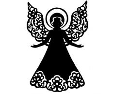 Stencil con angelo, 9,5 cm x 14,4 cm, adatto per i comuni fustellatrici, per creare regali, cartoline dauguri, angelo custode, Natale, Avvento.