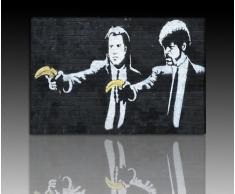 Stampa su tela Banksy Graffiti – Quadro pulp fiction ! Quadro pronto su telaio Pop Art Pittura artistica, immagini per decorazione – Banksy Streetart