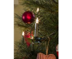 Konstsmide 2336-900 - Decorazioni luminose per albero di Natale a forma di candela, 40 luci con cavo verde, 230 V, per interni, colore: argento