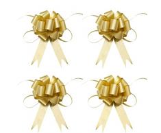 GOIYZTTR Coccarde Autotiranti Fiocco, 30 Pezzi Coccarde Fiocco Matrimonio Coccarde per Mazzi di Cesti Auto Feste di Natale e Matrimoni Fioristi.(Oro)
