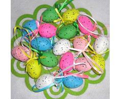 Wyi - Set di 18 Uova di Pasqua Colorate in plastica con Uova di Pasqua, Ideali per Decorazioni Fai da Te, Decorazioni per Pasqua, Feste di Compleanno, 54 Pezzi, 3x4cm/1.18x1.5inch