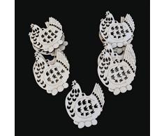 FENICAL Pasqua ornamenti in legno appeso decorazioni 10PCS Polli